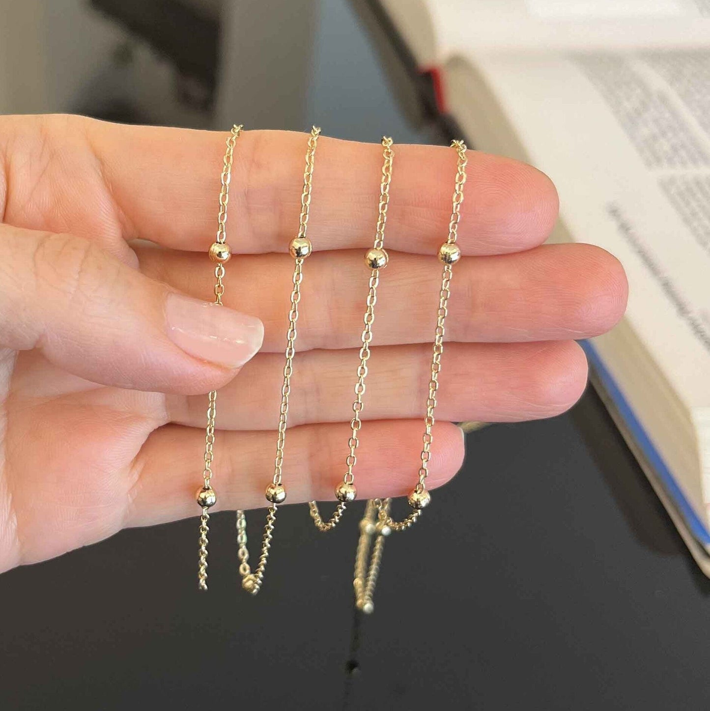 18K Gold Filled Satellite Chain - 2.5mm Beads - By the Foot