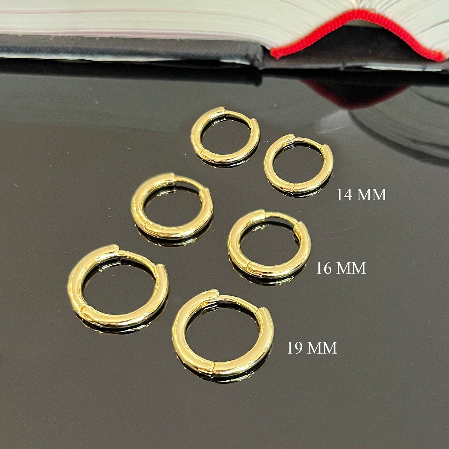 High quality 18K gold filled huggie hoop earrings hypoallergenic