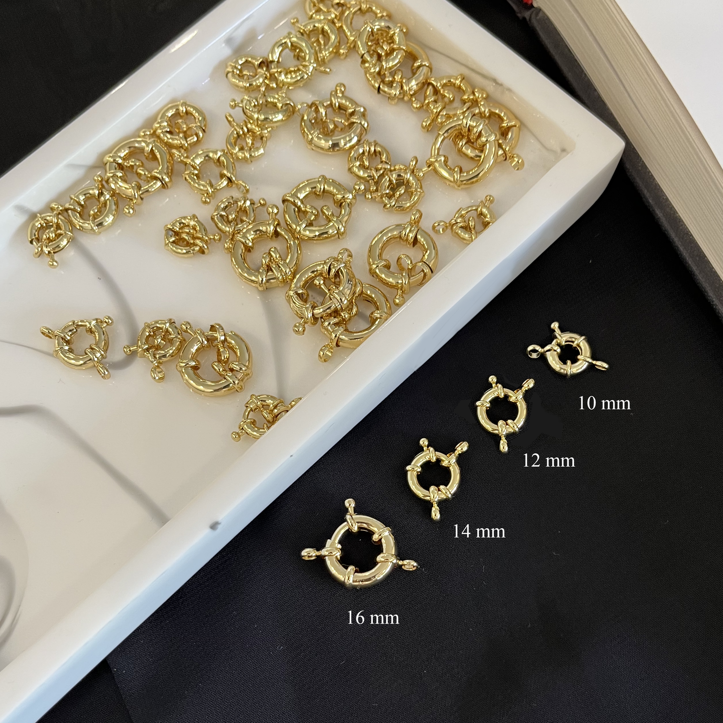 18K Gold Filled Sailor Clasps (10-16mm) - 5 Pcs