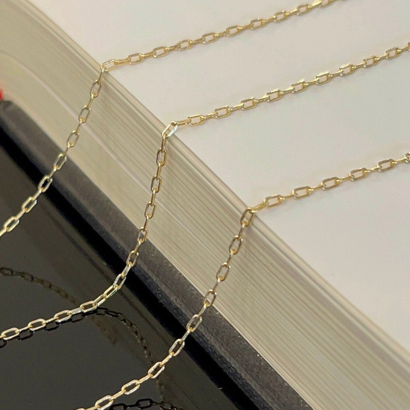 18K gold filled figaro chain 3mm flat link design wholesale
