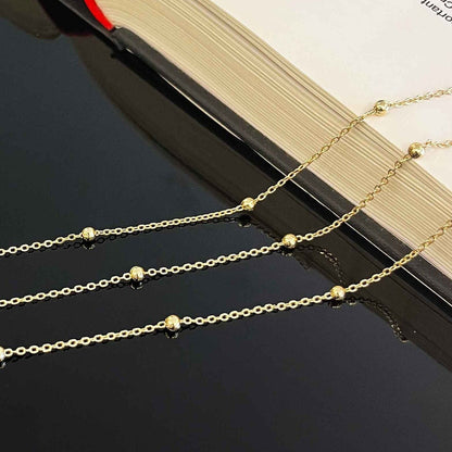 18K gold filled satellite chain 2.5mm beads jewelry making supply