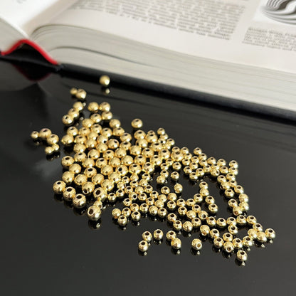 18K Gold Filled Seamless Round Spacer Beads (3-6mm)