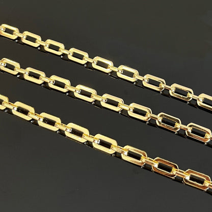 Gold filled hexagonal chain chunky bold links close-up detail
