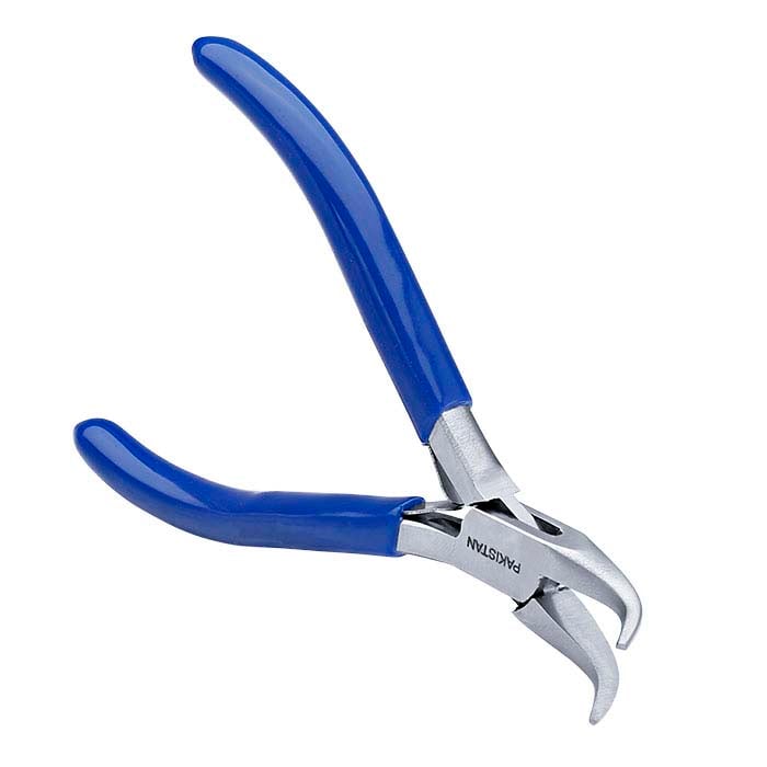 Pair of pliers with blue handles on a white background