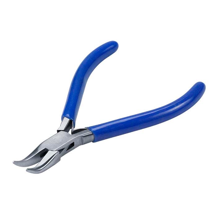Pair of wire cutters with blue handles on a white background