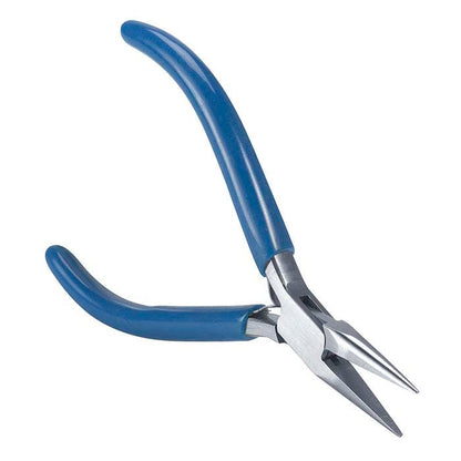 Slim Chain-Nose Pliers with blue handles on a white background