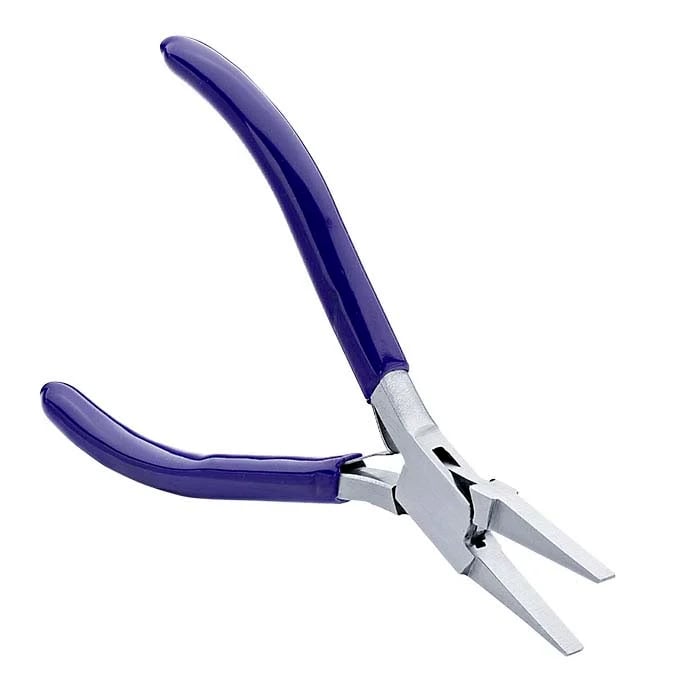Slimline Flat-Nose Pliers with blue handles on a white background