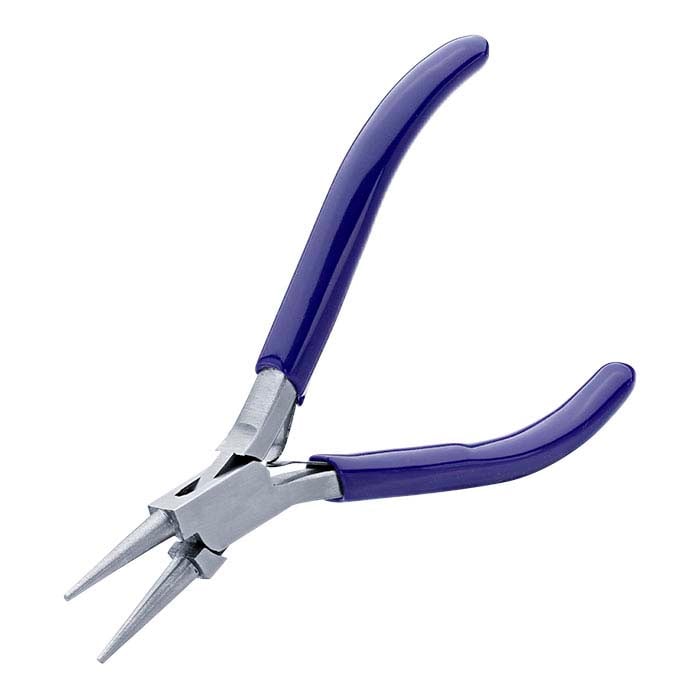 Pair of pliers with purple handles on a white background