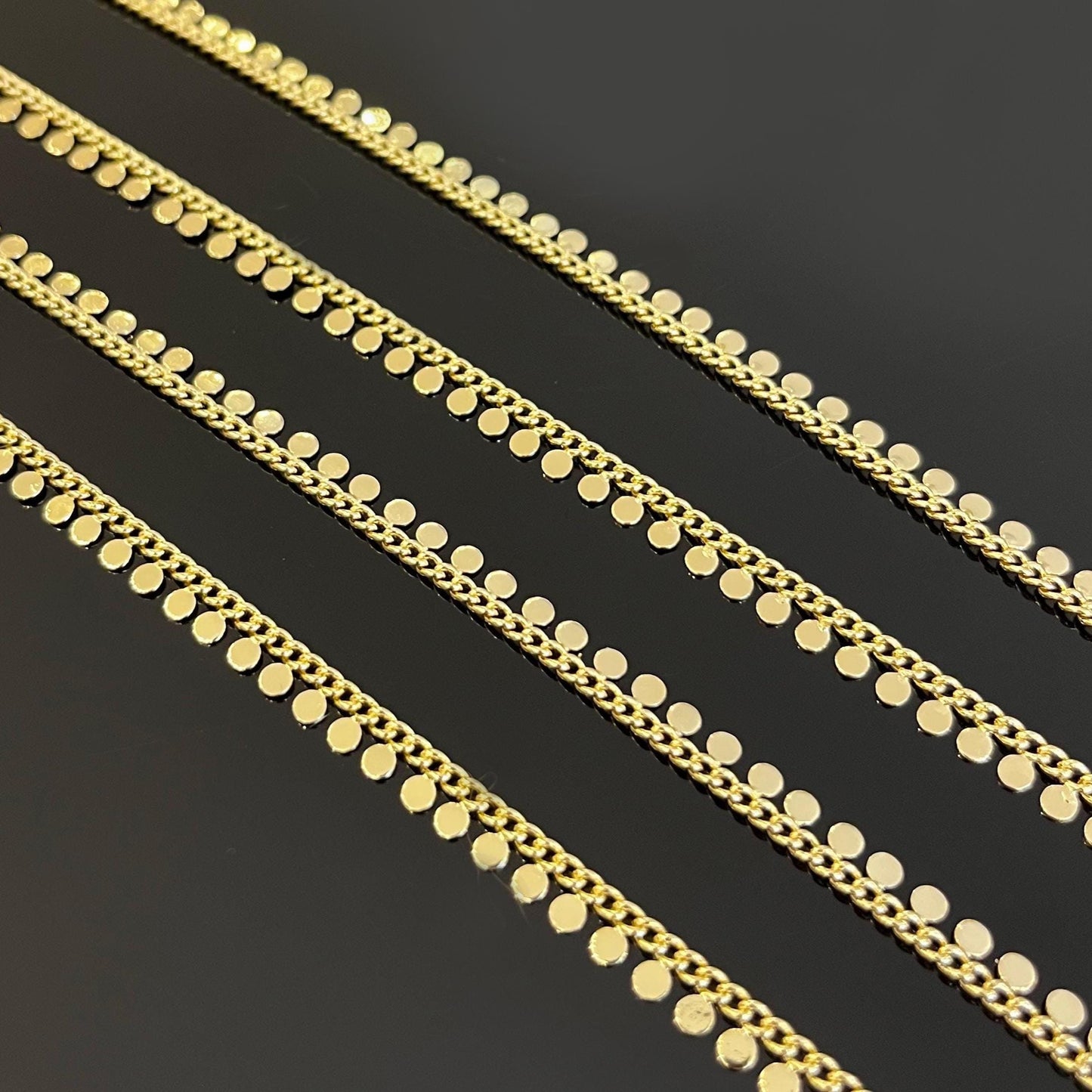 18K gold filled coin chain with 2.5mm disc links - jewelry making supply