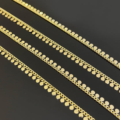 18K gold filled coin chain with 2.5mm disc links - jewelry making supply