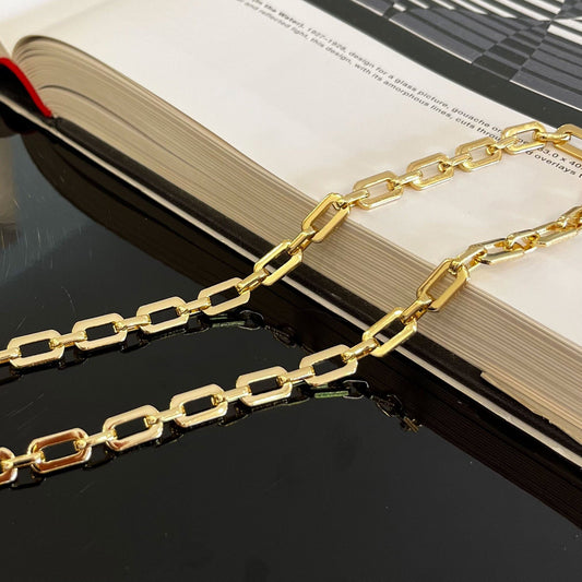 18K gold filled chunky hexagonal chain geometric design jewelry making
