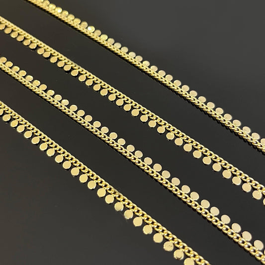 18K Gold Filled Coin Chain - 2.5mm Discs - By the Foot