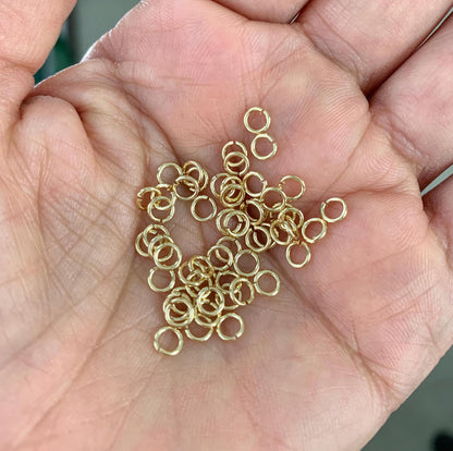 18K gold filled jump rings close-up detail jewelry making supplies