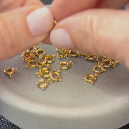 18K Gold Filled Spring Ring Clasps 6mm - Jewelry Findings