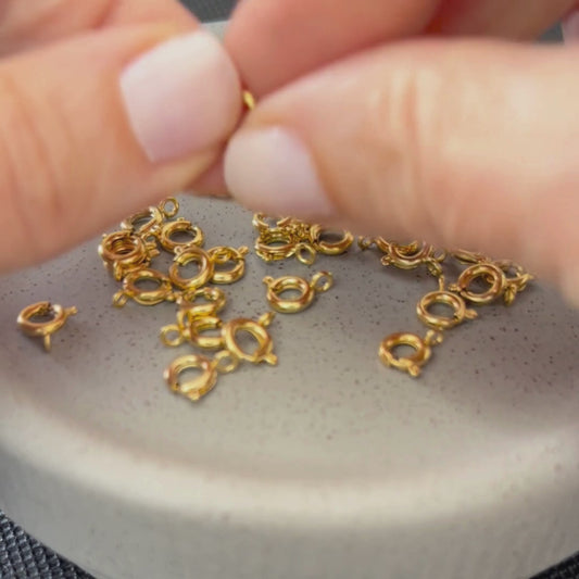 18K Gold Filled Spring Ring Clasps 6mm - Jewelry Findings