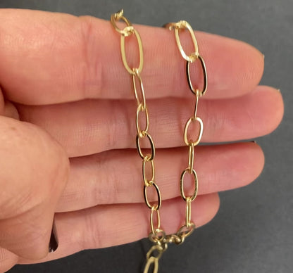 18K Gold Filled Oval Paperclip Chain (10x4mm) - By the Foot